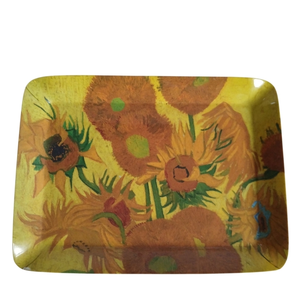 The Museum Gift Shop Van Gogh Tray Mini Famous Painting "Sunflowers" Melamine